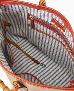 Dooney & Bourke Ready For the Getaway | Printed Fabric^Bamboo Handle Tote