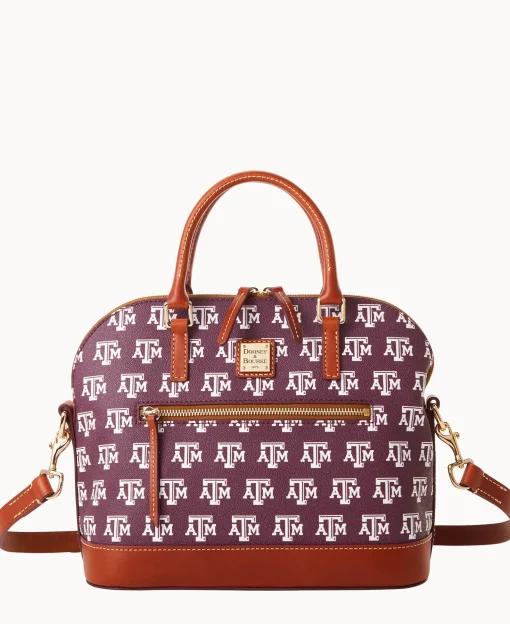 Dooney & Bourke Game Day Ready | Printed Fabric^Collegiate Texas Achr(38)M University Domed Zip Satchel