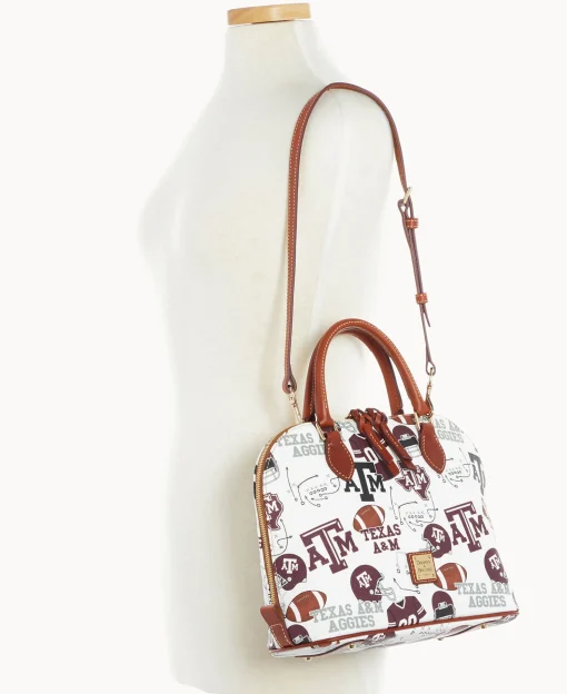 Dooney & Bourke Game Day Ready | Printed Fabric^Collegiate Texas Achr(38)M University Zip Zip Satchel