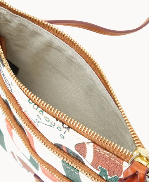 Dooney & Bourke Game Day Ready | Printed Fabric^Collegiate University of Miami N S Triple Zip Crossbody