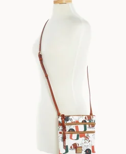 Dooney & Bourke Game Day Ready | Printed Fabric^Collegiate University of Miami N S Triple Zip Crossbody