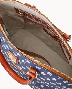 Dooney & Bourke Game Day Ready | Printed Fabric^MLB Domed Zip Satchel