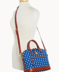 Dooney & Bourke Game Day Ready | Printed Fabric^MLB Domed Zip Satchel