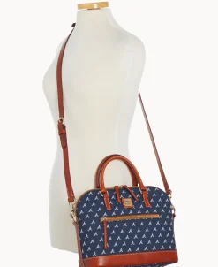 Dooney & Bourke Game Day Ready | Printed Fabric^MLB Domed Zip Satchel