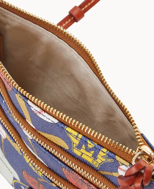Dooney & Bourke Game Day Ready | Printed Fabric^MLB N S Triple Zip Crossbody