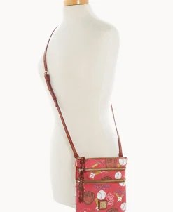 Dooney & Bourke Game Day Ready | Printed Fabric^MLB N S Triple Zip Crossbody