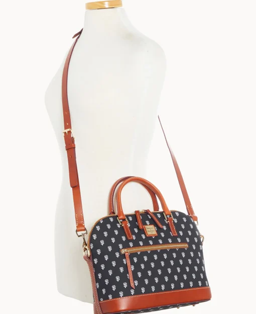 Dooney & Bourke Game Day Ready | Printed Fabric^MLB Domed Zip Satchel