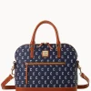 Dooney & Bourke Game Day Ready | Printed Fabric^MLB Domed Zip Satchel