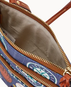 Dooney & Bourke Game Day Ready | Printed Fabric^MLB N S Triple Zip Crossbody