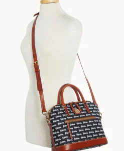 Dooney & Bourke Game Day Ready | Printed Fabric^MLB Domed Zip Satchel
