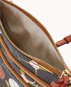 Dooney & Bourke Game Day Ready | Printed Fabric^MLB N S Triple Zip Crossbody