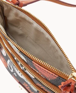 Dooney & Bourke Game Day Ready | Printed Fabric^MLB N S Triple Zip Crossbody
