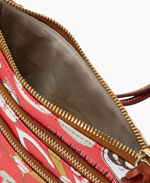 Dooney & Bourke Game Day Ready | Printed Fabric^MLB N S Triple Zip Crossbody
