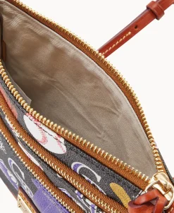 Dooney & Bourke Game Day Ready | Printed Fabric^MLB N S Triple Zip Crossbody