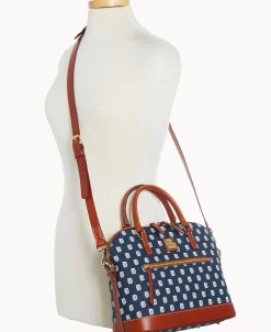 Dooney & Bourke Game Day Ready | Printed Fabric^MLB Domed Zip Satchel
