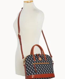 Dooney & Bourke Game Day Ready | Printed Fabric^MLB Domed Zip Satchel