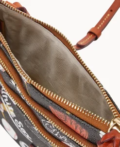 Dooney & Bourke Game Day Ready | Printed Fabric^MLB N S Triple Zip Crossbody
