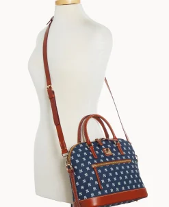 Dooney & Bourke Game Day Ready | Printed Fabric^MLB Domed Zip Satchel
