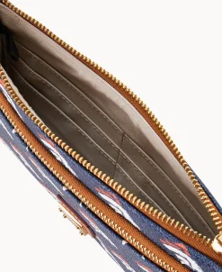 Dooney & Bourke Grab and Go | Wristlets^NFL Broncos Double Zip Wristlet