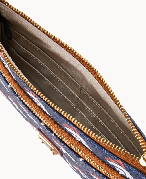 Dooney & Bourke Grab and Go | Wristlets^NFL Broncos Double Zip Wristlet