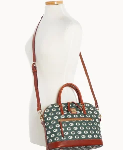 Dooney & Bourke Game Day Ready | Printed Fabric^NFL Domed Zip Satchel