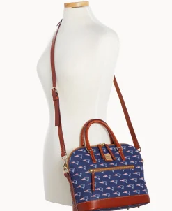 Dooney & Bourke Game Day Ready | Printed Fabric^NFL Domed Zip Satchel
