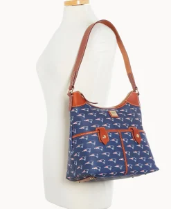 Dooney & Bourke Game Day Ready | Printed Fabric^NFL Zip Hobo