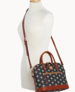 Dooney & Bourke Game Day Ready | Printed Fabric^NFL Domed Zip Satchel