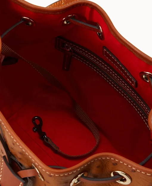 Dooney & Bourke Exotic Leather | Mini Bags^Ostrich Crossbody Drawstring