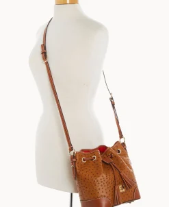Dooney & Bourke Exotic Leather | Mini Bags^Ostrich Crossbody Drawstring