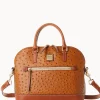 Dooney & Bourke Ready For the Getaway | Exotic Leather^Ostrich Domed Zip Satchel