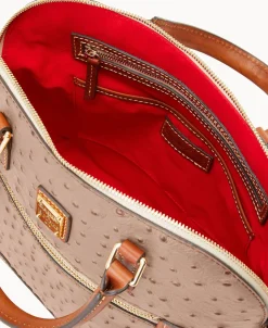 Dooney & Bourke Ready For the Getaway | Exotic Leather^Ostrich Domed Zip Satchel