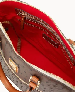 Dooney & Bourke Ready For the Getaway | Exotic Leather^Ostrich Domed Zip Satchel