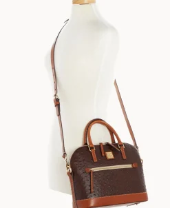 Dooney & Bourke Ready For the Getaway | Exotic Leather^Ostrich Domed Zip Satchel