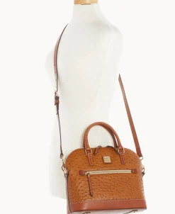 Dooney & Bourke Ready For the Getaway | Exotic Leather^Ostrich Domed Zip Satchel