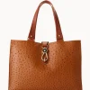 Dooney & Bourke Exotic Leather | Shoulder Bags^Ostrich Large Logo Lock Tote