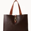 Dooney & Bourke Exotic Leather | Shoulder Bags^Ostrich Large Logo Lock Tote
