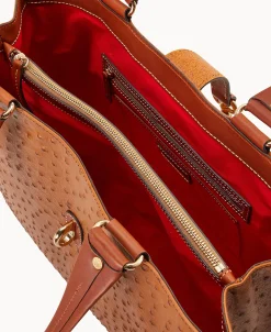 Dooney & Bourke Exotic Leather | Shoulder Bags^Ostrich Large Logo Lock Tote