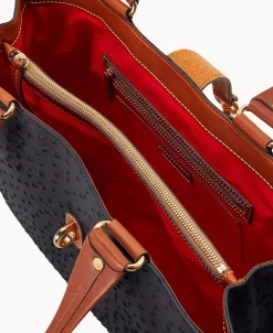 Dooney & Bourke Exotic Leather | Shoulder Bags^Ostrich Large Logo Lock Tote