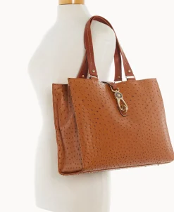 Dooney & Bourke Exotic Leather | Shoulder Bags^Ostrich Large Logo Lock Tote