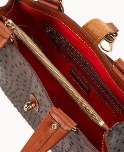 Dooney & Bourke Exotic Leather | Shoulder Bags^Ostrich Medium Logo Lock Tote
