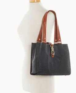 Dooney & Bourke Exotic Leather | Shoulder Bags^Ostrich Medium Logo Lock Tote