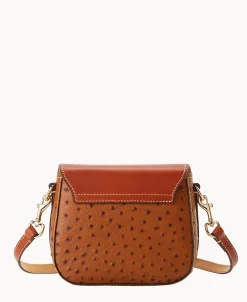 Dooney & Bourke The Ostrich Turnlock Collection | Exotic Leather^Ostrich Turnlock Flap Saddle