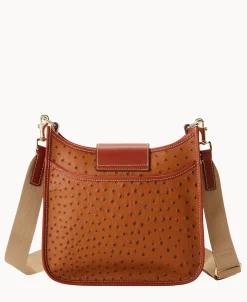 Dooney & Bourke The Ostrich Turnlock Collection | Exotic Leather^Ostrich Turnlock Messenger 28