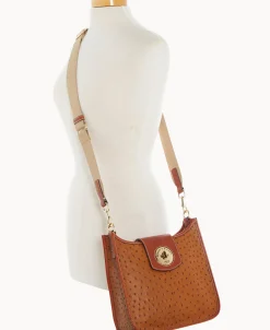 Dooney & Bourke The Ostrich Turnlock Collection | Exotic Leather^Ostrich Turnlock Messenger 28