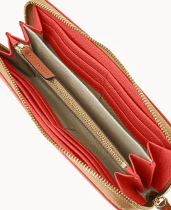 Dooney & Bourke The Pebble Grain Collection | Grab and Go^Pebble Grain Large Zip Around Wristlet