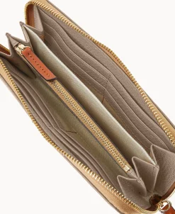 Dooney & Bourke The Pebble Grain Collection | Grab and Go^Pebble Grain Large Zip Around Wristlet