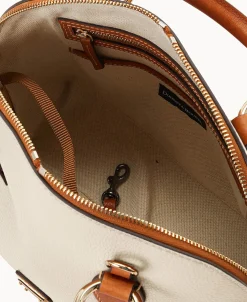 Dooney & Bourke The Pebble Grain Collection | Pebbled Leather^Pebble with Florentine Trim Domed Satchel