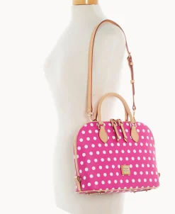 Dooney & Bourke Spring Style | Printed Fabric^Polka Dot Zip Zip Satchel