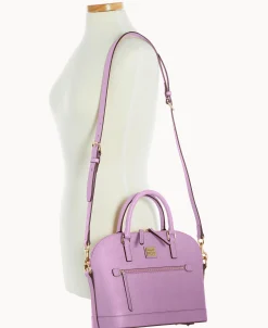 Dooney & Bourke The Saffiano Collection | Ready For the Getaway^Saffiano Domed Zip Satchel